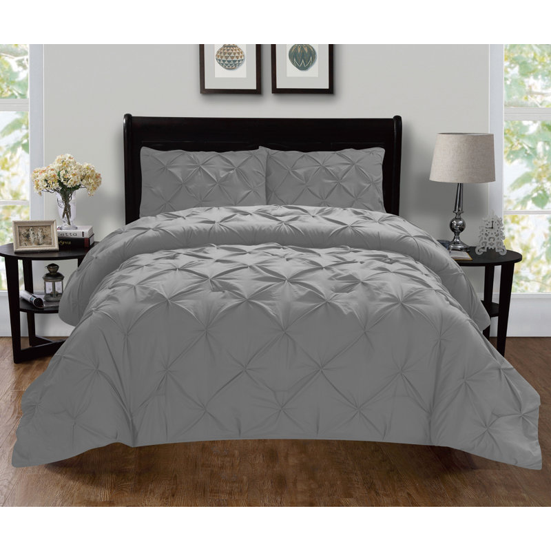 House of Hampton® Zada Pintuck Reversible Duvet Cover Set & Reviews